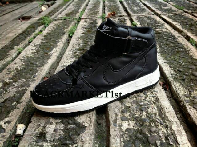 Sepatu Nike Air Forche High Black White ( Hitam Putih ) Sepatu Anak sekolah Basket Olahraga Lari