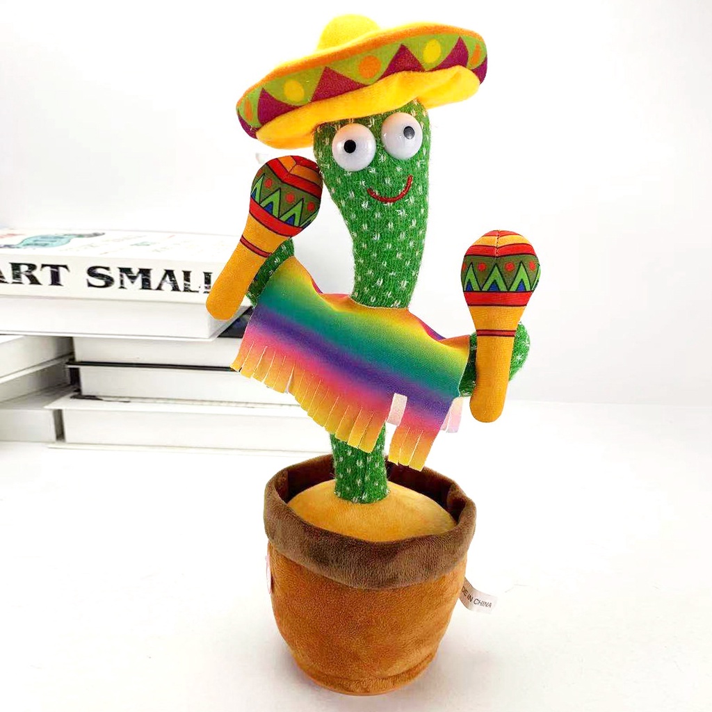 WE Mainan Boneka Kaktus LED Menari Music Dan Rekam Suara/Dancing Cactus Toy Dancing Cactus