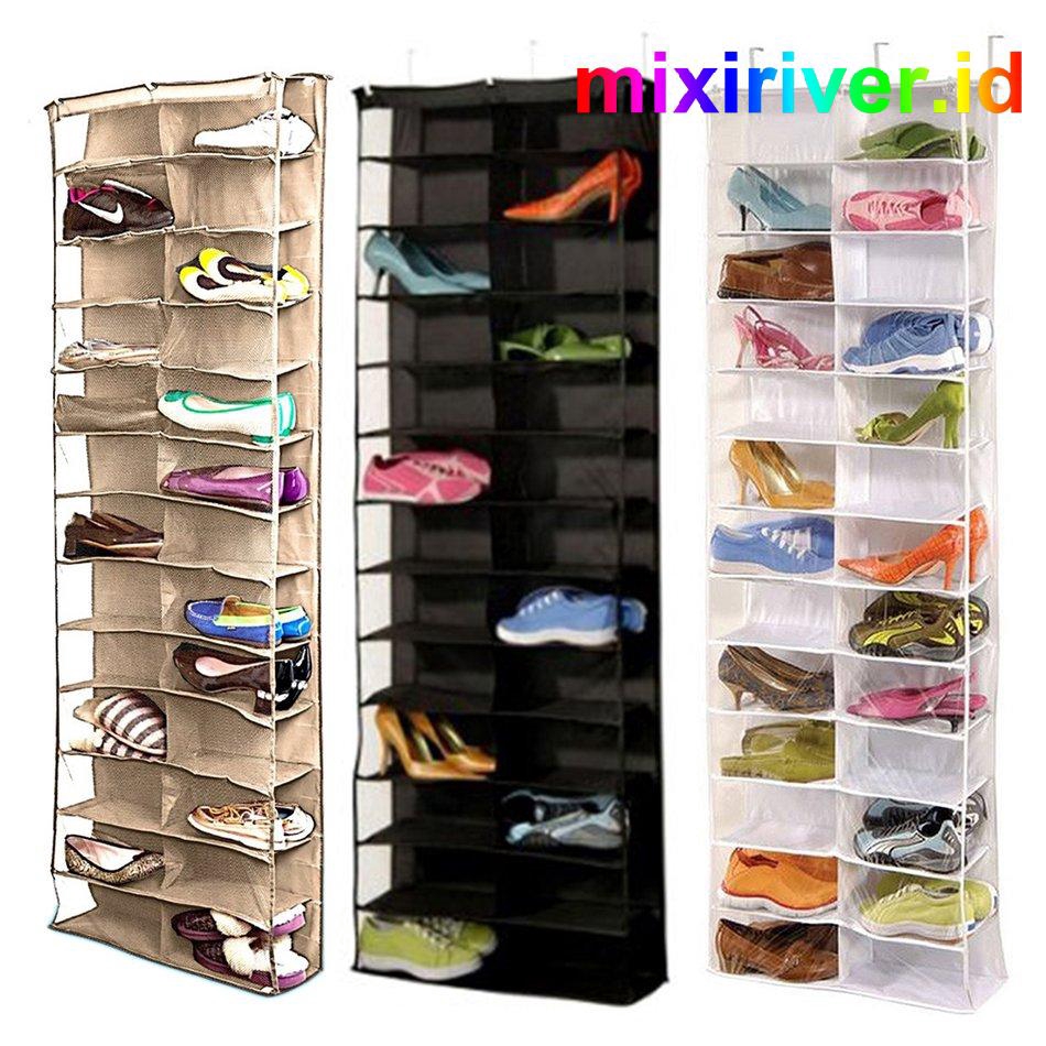 Shoe Rack Storage Organizer Holder Folding Hanging Door Closet 26 Pocket Shopee Indonesia