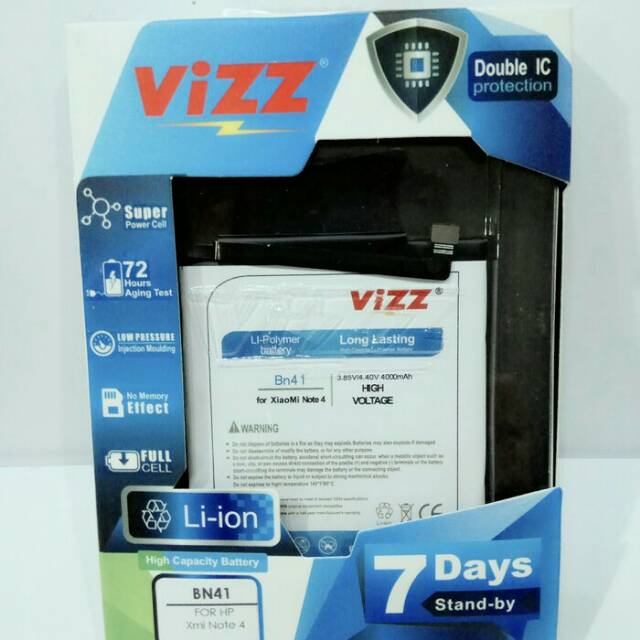 Batt batre battery double power vizz xiomi bn41 bn-41 utk xiomi redmi note 4x Mediatek