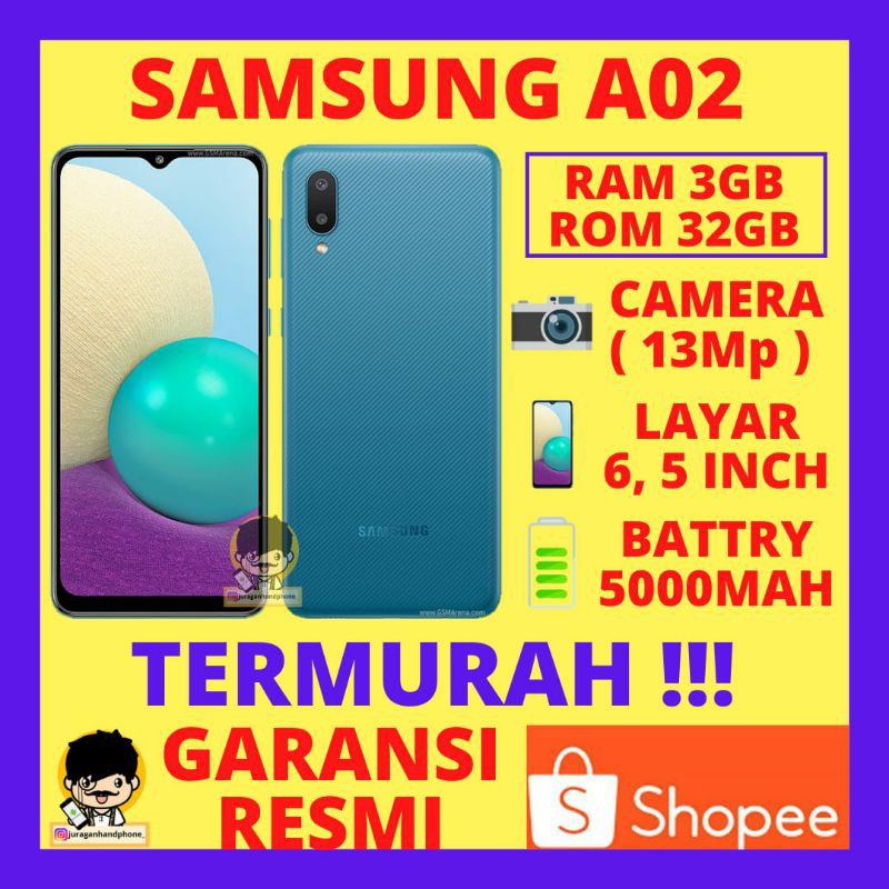 Samsung A02 Ram 3gb Internal 32gb Garansi Resmi Hp Samsung A02 3 32 Terbaru 2021 Shopee Indonesia