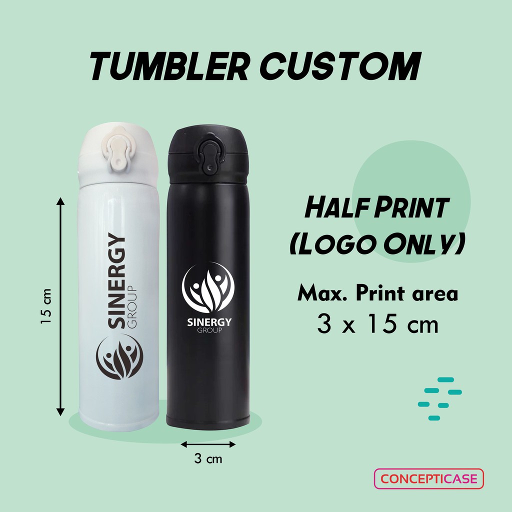 TUMBLER STAINLESS TERMOS NIAGARA PRINT / GRAFIR CUSTOM TULISAN SAJA ATAU GAMBAR KECIL