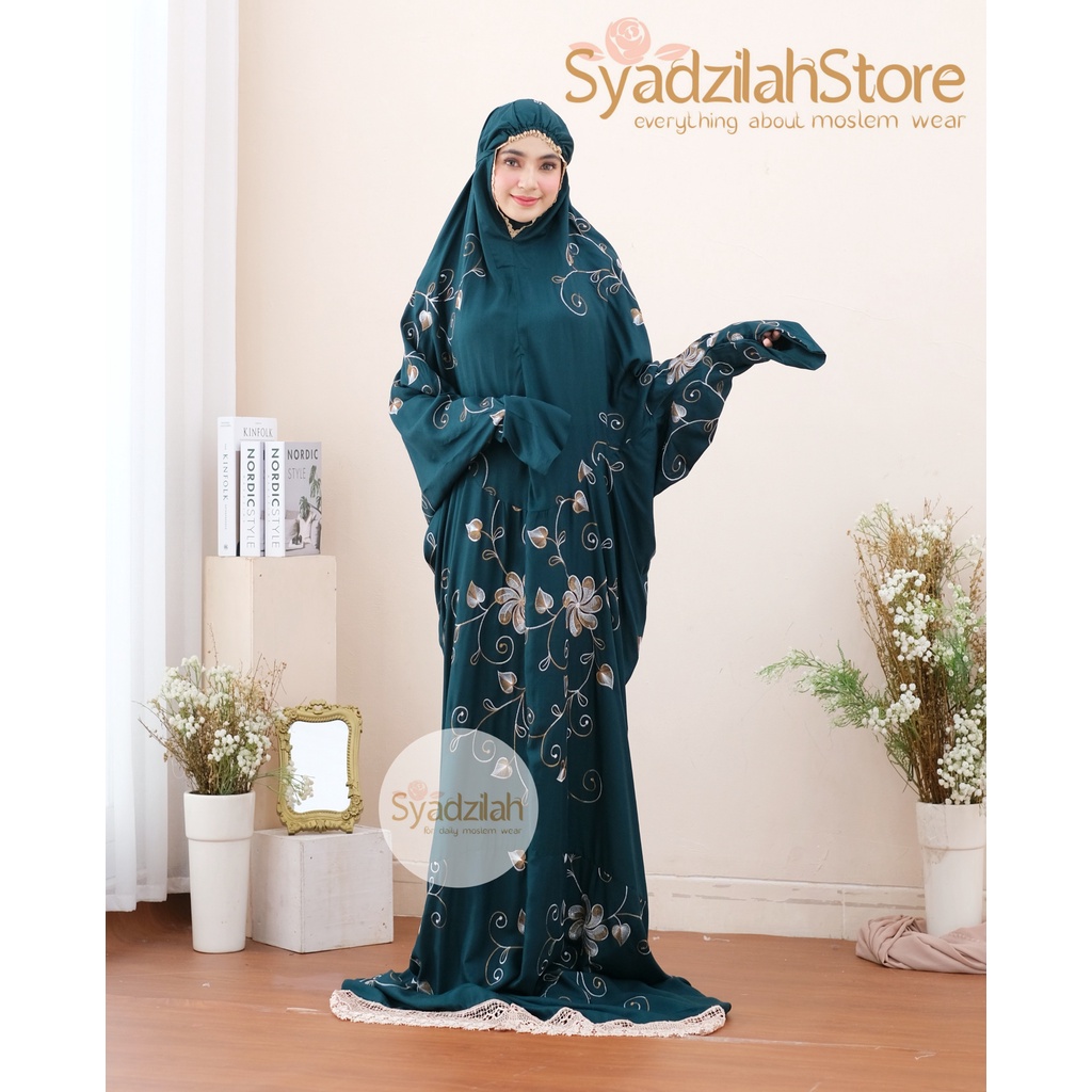 SYADZILAH - Mukena Terusan Dewasa Bordir Maryam Katun Rayon