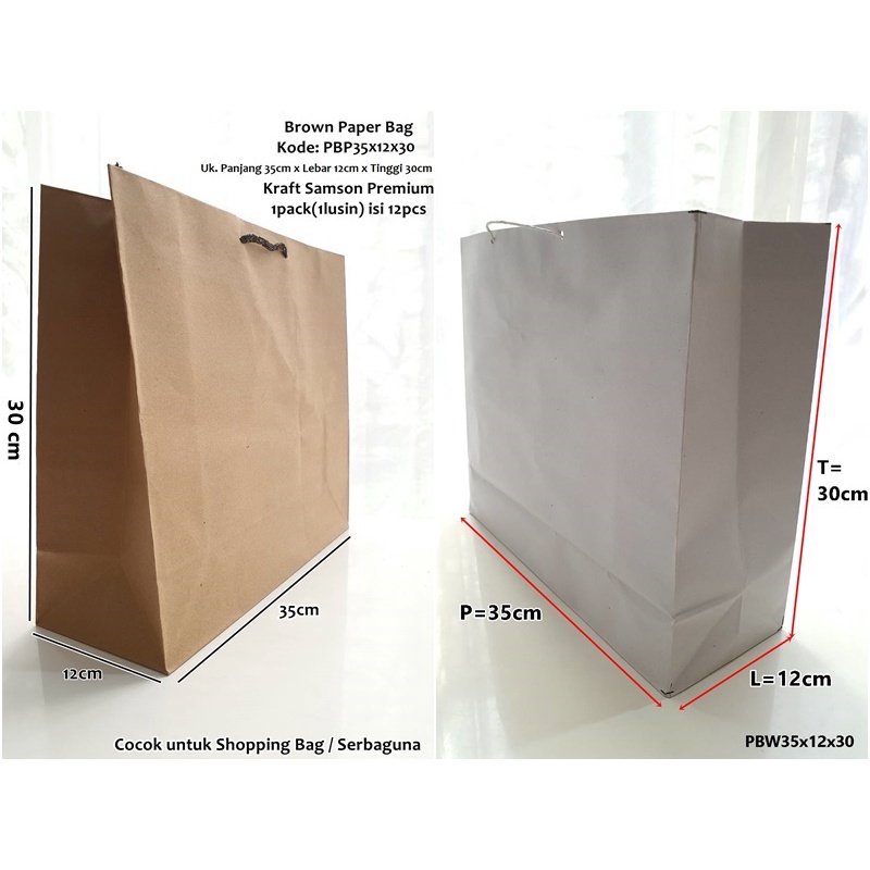 Paperbag Besar Serba guna ukuran 35x12x30 cm Tas Kertas belanja Jumbo Big size shopping Paper Bag Go