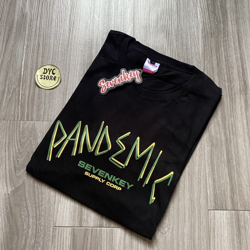 KAOS T-SHIRT PRIA DISTRO PLESETAN ORI SVNKY PANDEMIC KEREN - Hitam, M