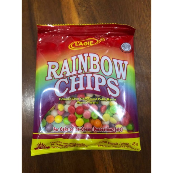 

Lagie Coklat Choco Chips / Bulat Rainbow 45gr