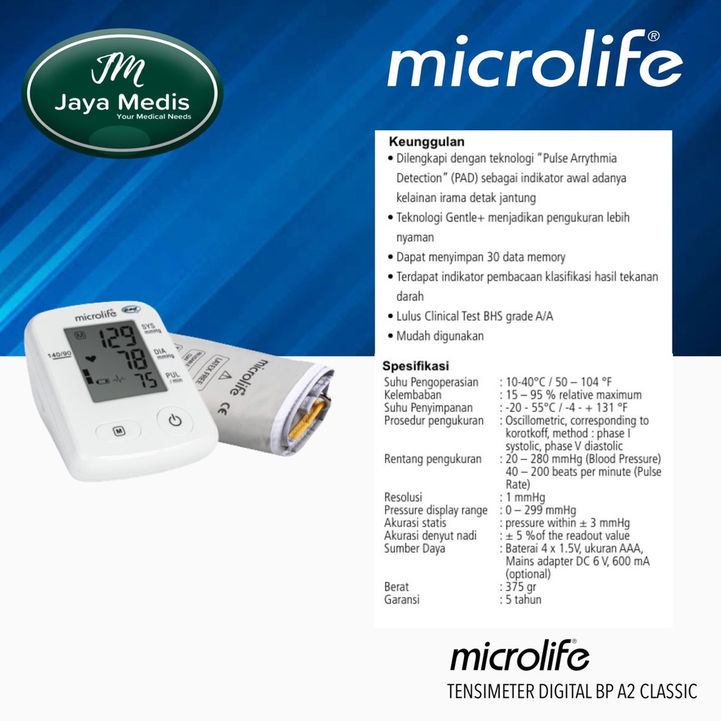 Tensimeter Digital Microlife BP A2 Classic