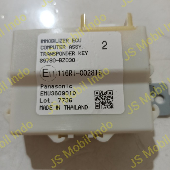 Ecu Komputer Computer Immobilizer Toyota Calya 89780-bz030 Asli