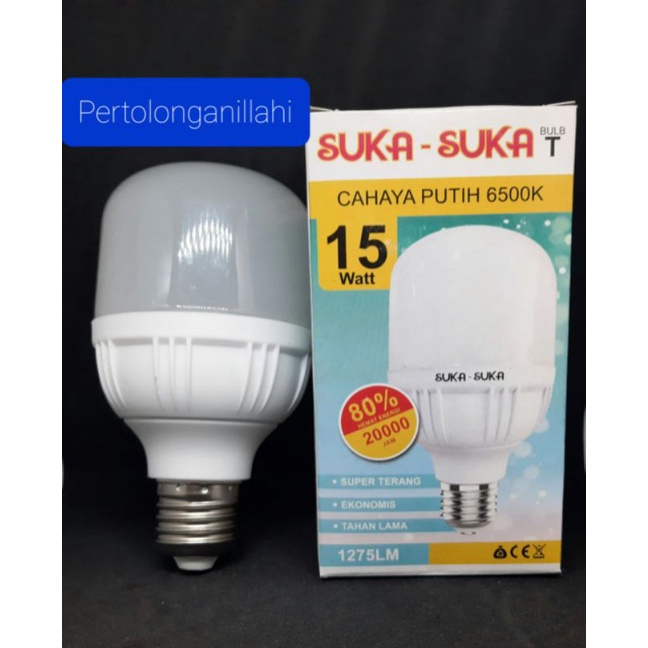 lampu led 15 watt kotak bohlamp promo murah hemat energi 80% cahaya putih terang tahan lama