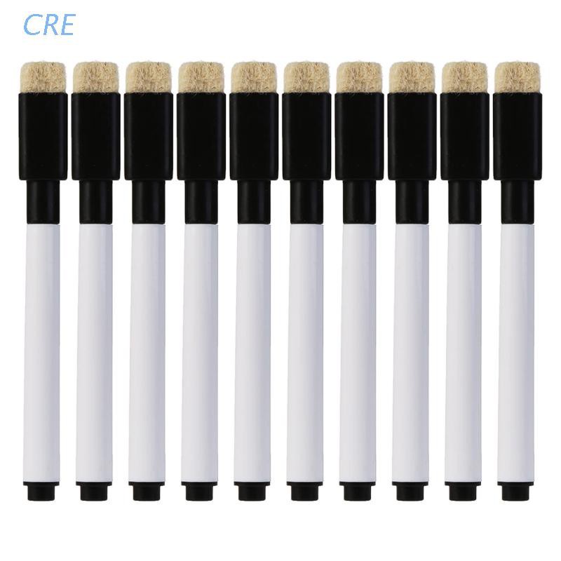 CRE  10 Pcs Whiteboard Pen Erasable Marker Office School Stationery Supplies