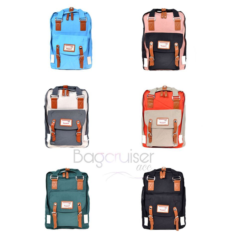 Tas ransel sekolah backpack macaroon  besar 3in1 import 8985