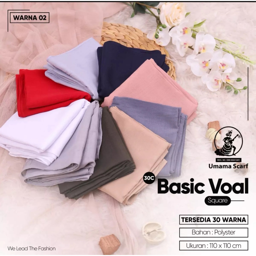 Jilbab Umama Voal Basic Hijab Segi Empat Polos Umama Kerudung Polos Segi Empat