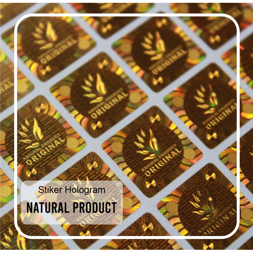 

Stiker hologram 3D natural product persegi 1,5 x 1,5 cm