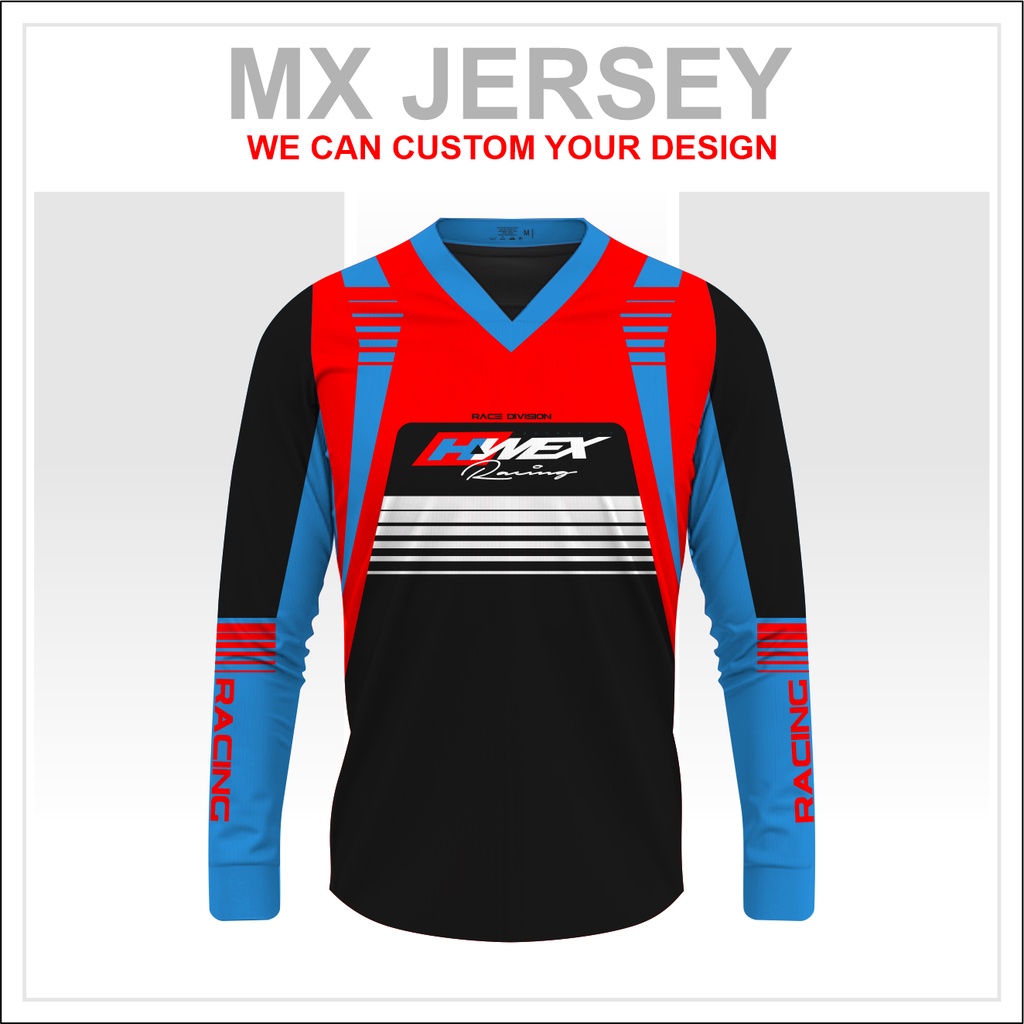 jersey trail mtb  sepeda mx custom desain hwx race div, jersi panjang