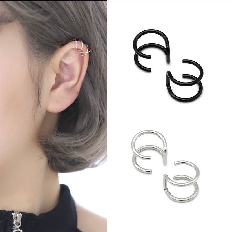 1pc Anting Klip Telinga Bentuk U Bahan Titanium Steel Untuk Pria Dan Wanita