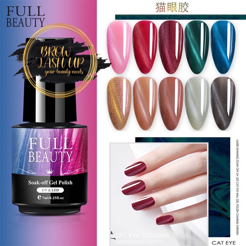 1-30 FULL BEAUTY GEL POLISH  7.3ML GEL POLISH KUTEK GEL FULL BEAUTY CAT EYE TAHAN 2 BULAN NAIL ART/ KUTEK / KUKU