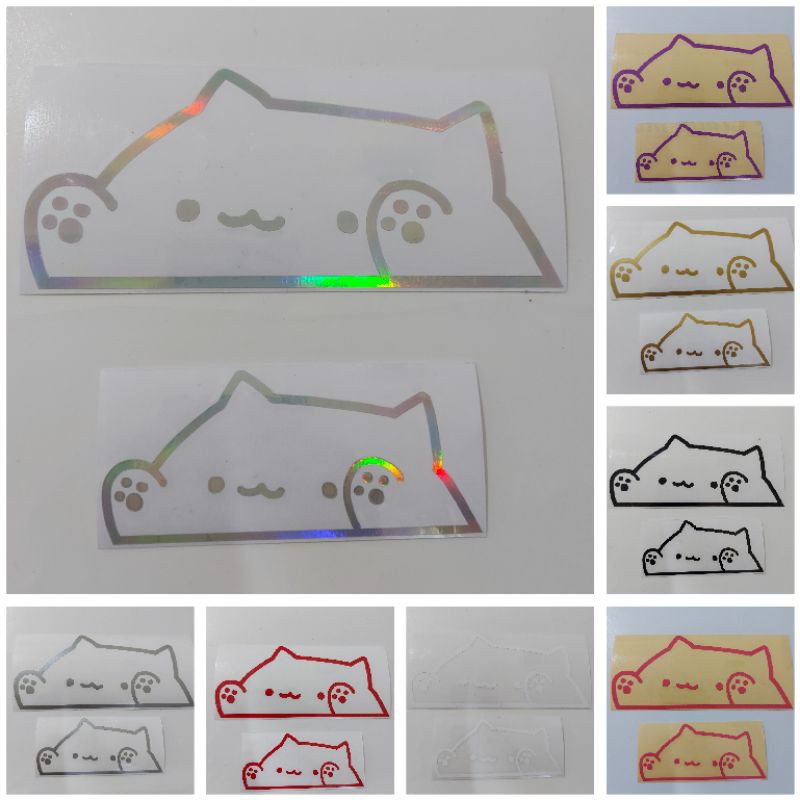 STICKER BONGO CAT CUTTING MOTOR MOBIL LAPTOP