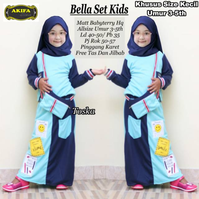 Bella set baju anak hijab