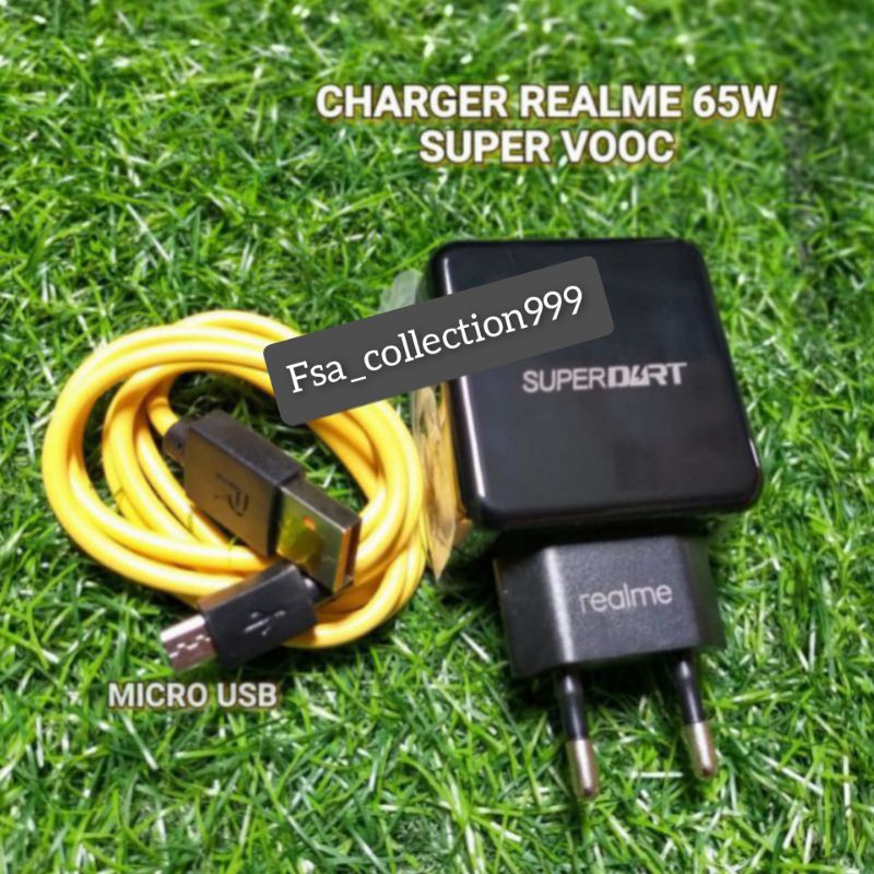 Charger REALME Super VOOC Micro USB/Type-C Flash Charging Black Series 65W