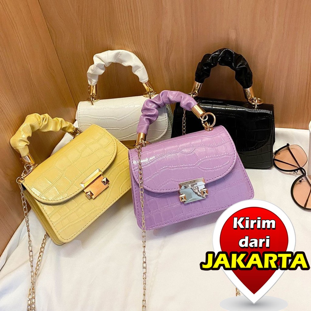 Tasready Tas  Selempang  Wanita Import Warna Warni Rantai  