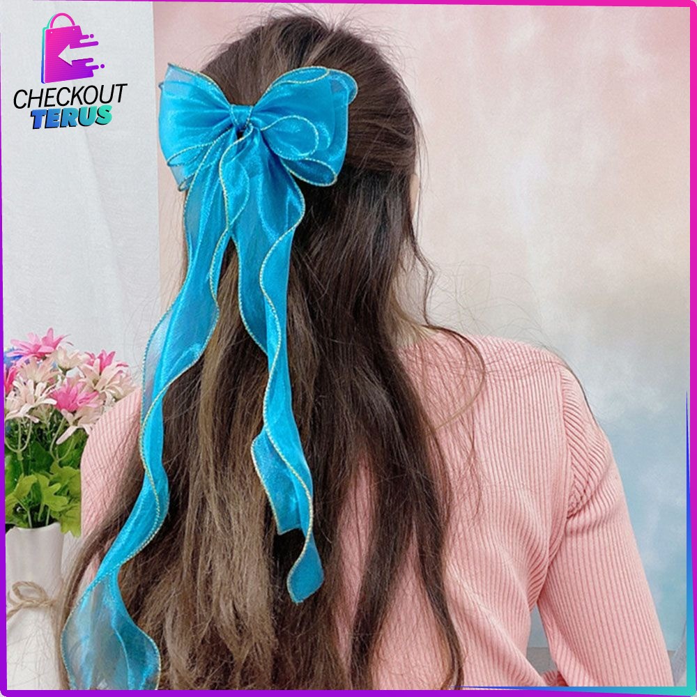 CT C344 Jepit Rambut Korea Pita Jepit ala Korea Untuk Wanita Ribbon Hair Tie Jepitan  Rambut Pita Panjang Anak Perempuan