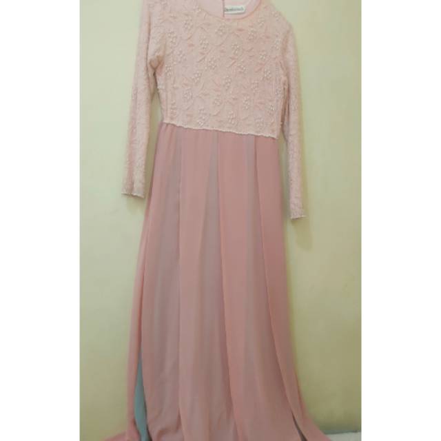 PRELOVED - DRESS HIJAB BROKAT GAMIS PESTA FASHION MUSLIM HIJUP BY ZESALICIOUS