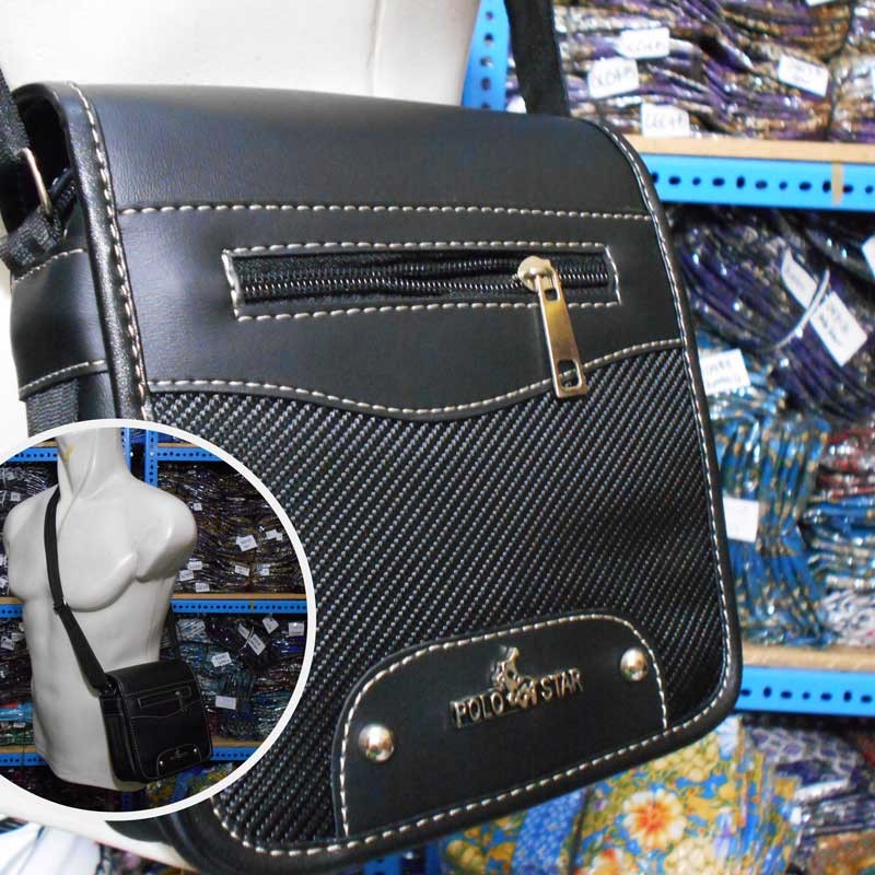 Tas Selempang Tas Polo Pria Warna Hitam Kecil A0514