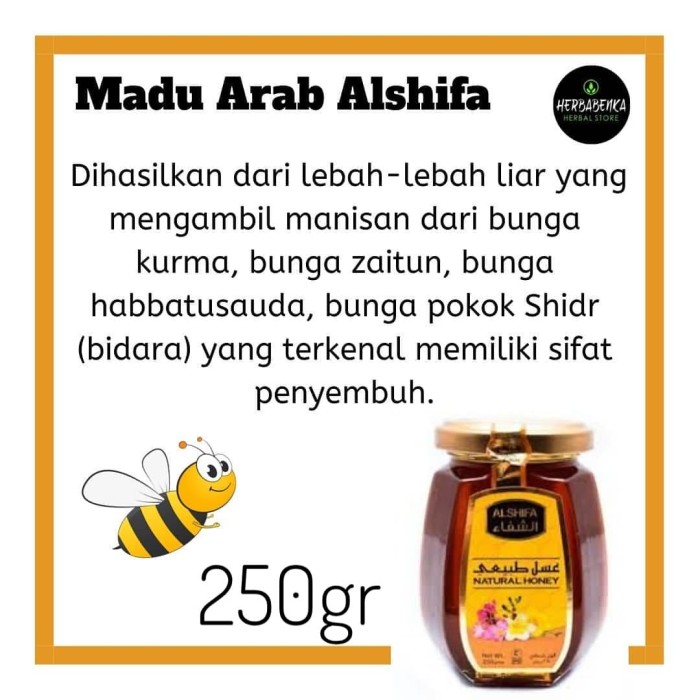 

Madu Arab Alshifa 250gr Al shifa Murni 1/4kg Madu Asli Alsyifa