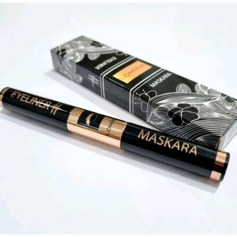 Lomira Maskara &amp; Eyeliner 2 in 1 Mascara dan Eye Liner