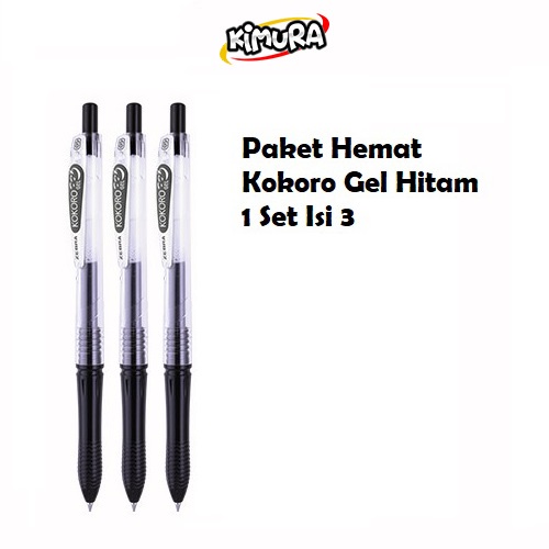 

BOLPOIN KOKORO GEL SET 3 HITAM 139543