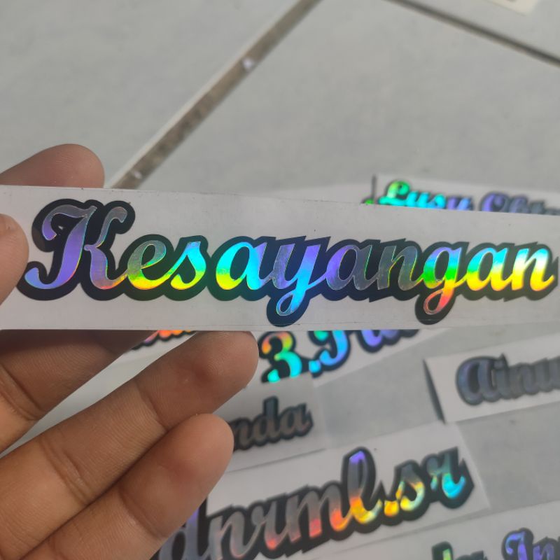 STIKER HOLOGRAM 2 WARNA CUSTOM TULISAN/ TEXT YG KAMU MAU