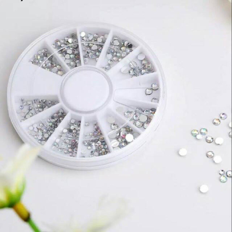 Swarovski crystal nail wheel mix shape rhinestone mutiara pearl