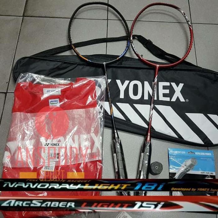 Raket Yonex Arcsaber Light 15i Nanoray Light 18i Bonus Lengkap - PROMO