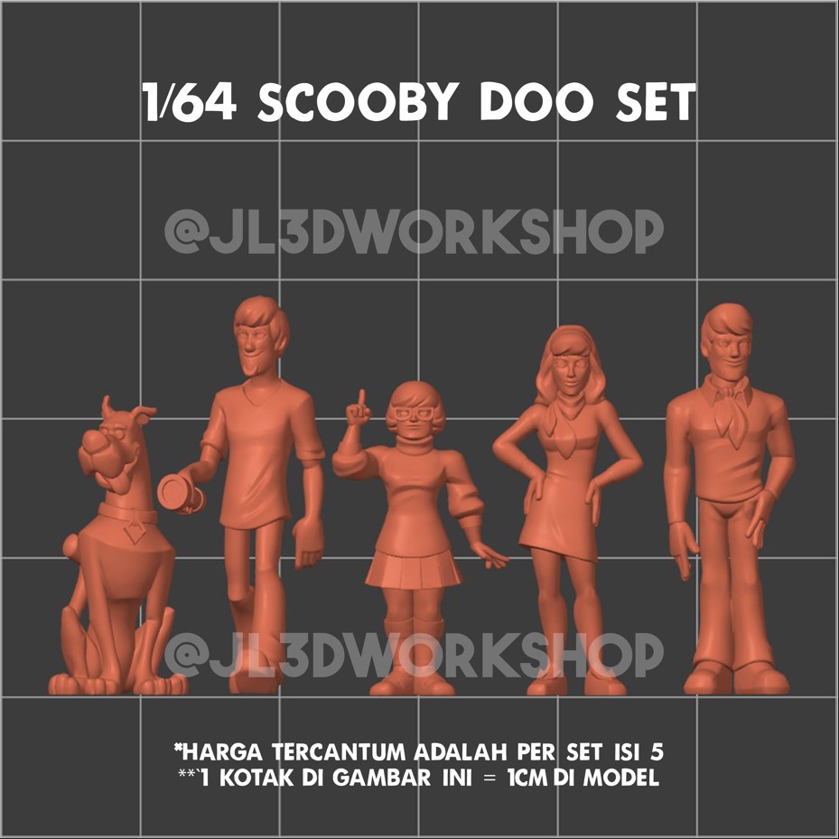 Jual Jl3d Figure Figur Skala 164 Scooby Doo Mytery Machine Per Set Scooby Shaggy Velma Daphne 4841