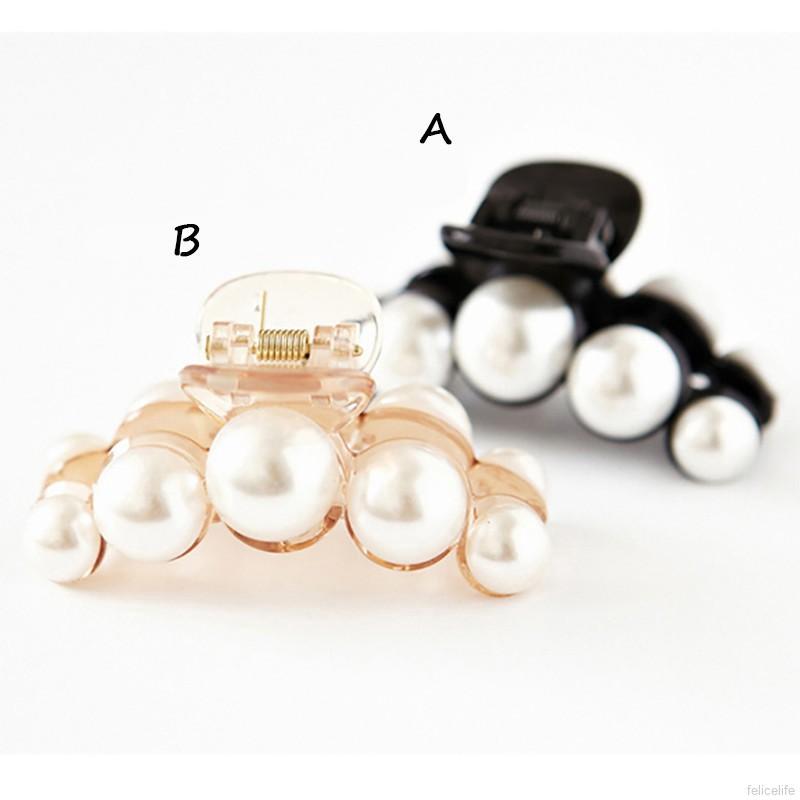 Jepit Rambut Simple Aksen Mutiara Besar Bahan Akrilik Jepit Rambut Simple Aksen Mutiara Besar Bahan Akrilik