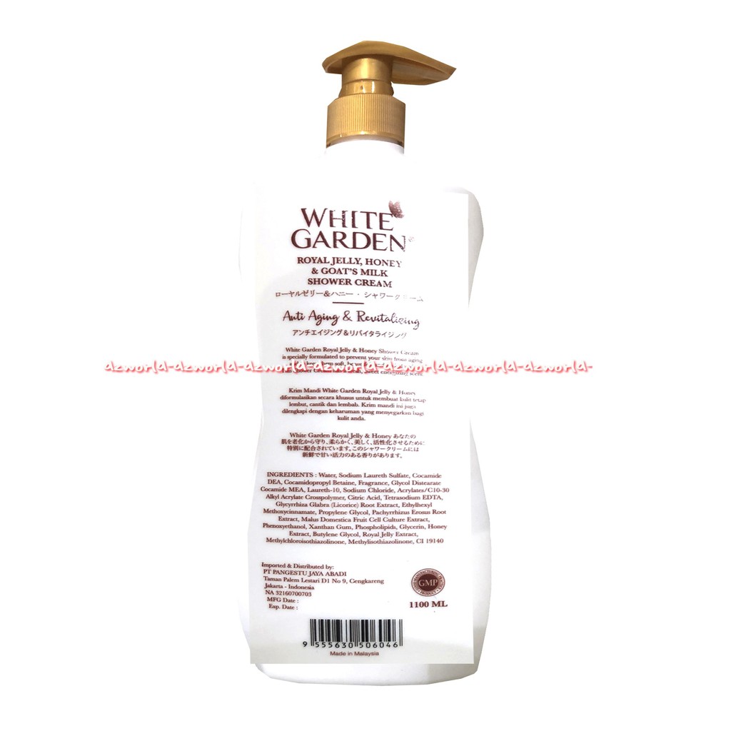 White Garden Royal Jelly 1100ml Honey and Goats Milk Apple Stem Cell Whitegarden Sabun Untuk Kulit Kering Madu Stemsel