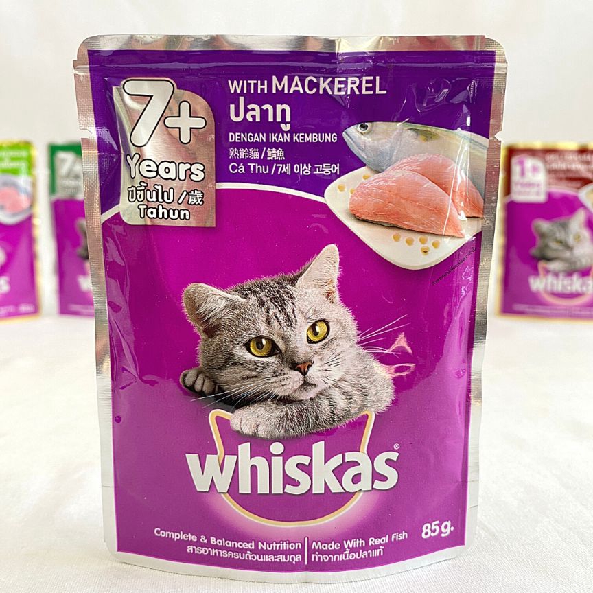

Makanan Kucing Senior WHISKAS 7+ Wetfood Mackerel 85gram