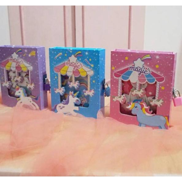 

[KODE 0PE] DIARY UNICORN ADA GEMBOK NYA BISA DIKUNCI NOTEBOOK UNICORN KUDA PONY BUKU HARIAN