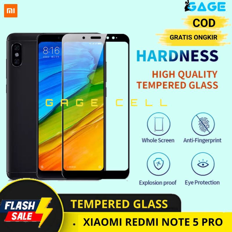 PREMIUM TEMPERED GLASS FULL LAYAR TG ANTI GORES KACA XIAOMI REDMI NOTE 5 PRO 5PRO SCREEN PROTECTOR