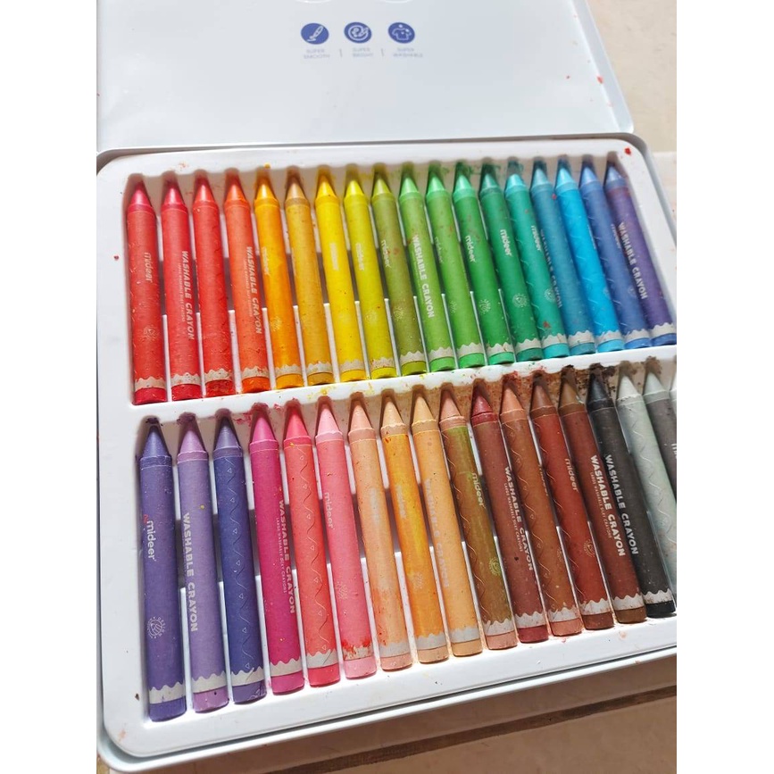 Zoetoys Mideer - Washable Crayons 12 ct. 24 36 warna colors | Peralatan Mewarnai | Nontoxic Crayons | Cari Kado | Cari Kado Natal