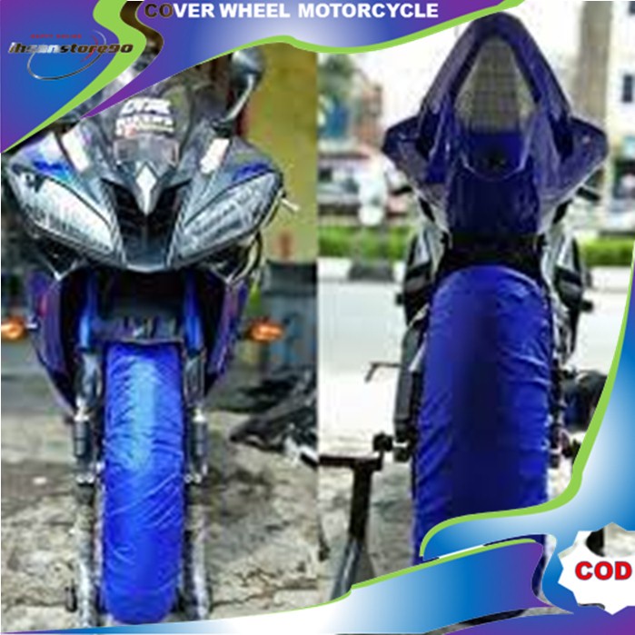 Cover Sarung Penutup Pembungkus Bungkus Pelindung Ban Motor Sport Bebek Matick Metik Road Race Trail Moge Supermoto Custom Contes Soft Wheel Tire Warner / cover ban variasi / Terlaris / Murah