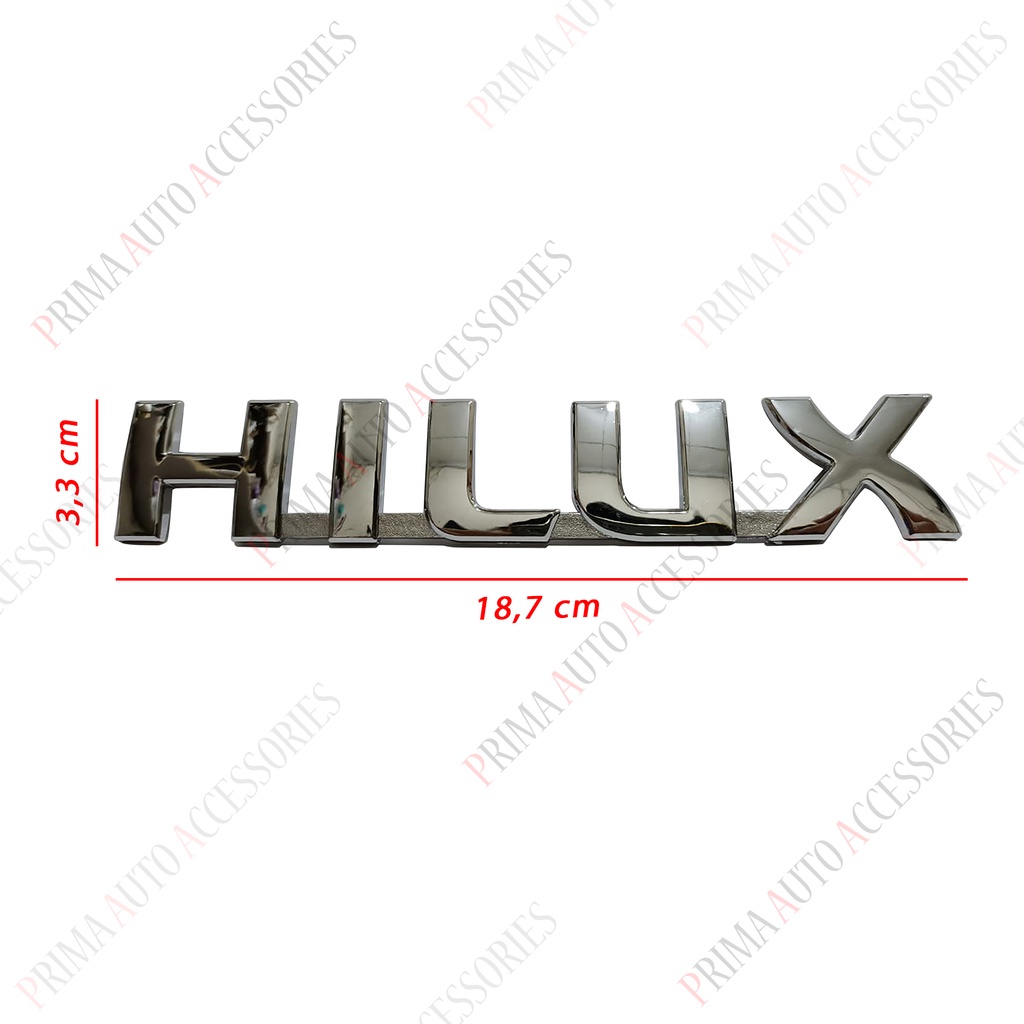 Emblem Mobil tulisan HILUX Lama Chrome (18,7 cm)