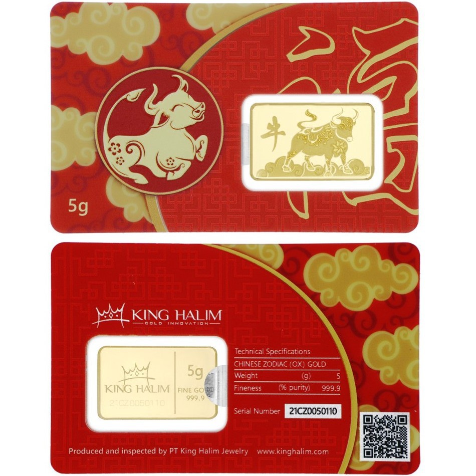 Logam Mulia King Halim / LM KH &quot;Chinese Zodiac Ox&quot; 24K 5 gram - SDW Gold -