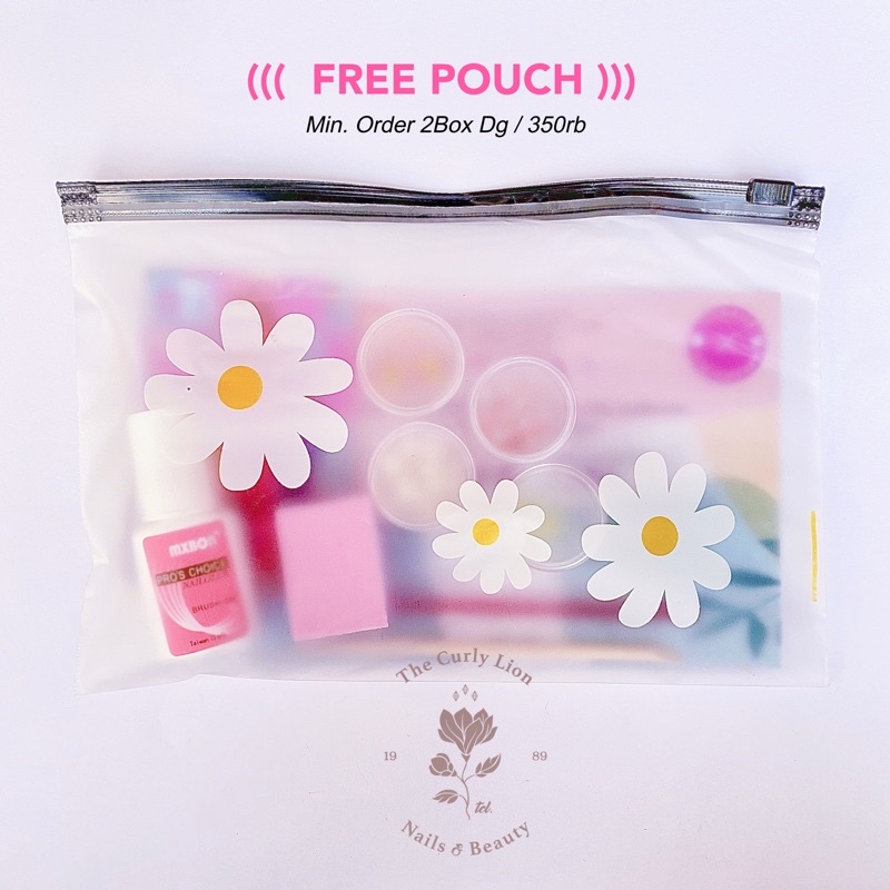 

Daisy pouch ziplock PVC BAG dompet transparan bening frosted clear masker kotak pencil tempat alat tulis brush