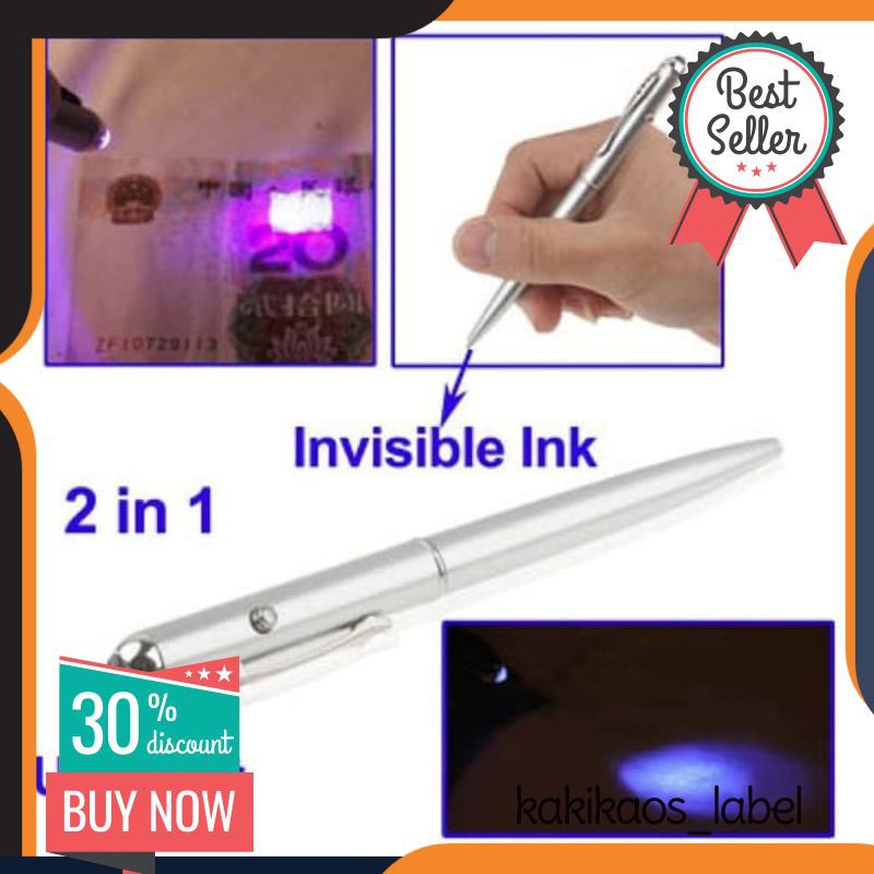 

2in1 Invisible Ink Pen + UV Light Pulpen Senter Ultraviolet Rahasia