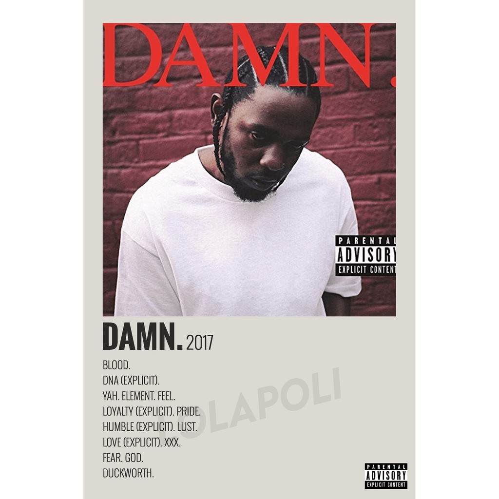 Poster Cover Album Damn. - Kendrick Lamar