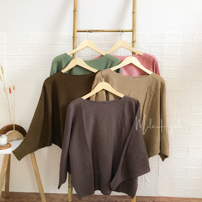 Kalila Batwing Sweater Rajut Premium-5