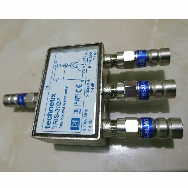 spliter antena digital 3 way dengan konektor belden biru