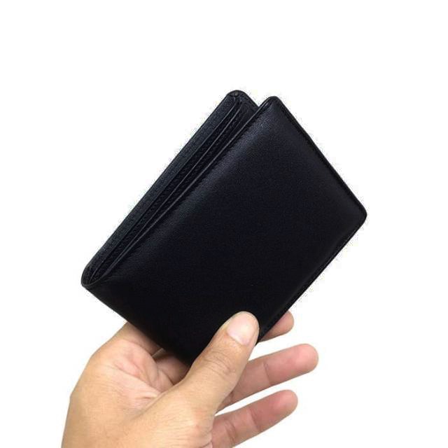 Dompet Pria Lipat Mini Slim Wallet Original 100% Bahan Kulit Sapi Asli