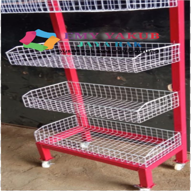 RAK CHIKI CIKI SNACK JUMBO RODA 4SUSUN SERBAGUNA